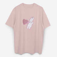 Dude & Bestie x Shuku Say Love Embroidery T-shirt Pink Color