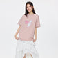 Dude & Bestie x Shuku Say Love Embroidery T-shirt Pink Color