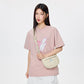 Dude & Bestie x Shuku Say Love Embroidery T-shirt Pink Color
