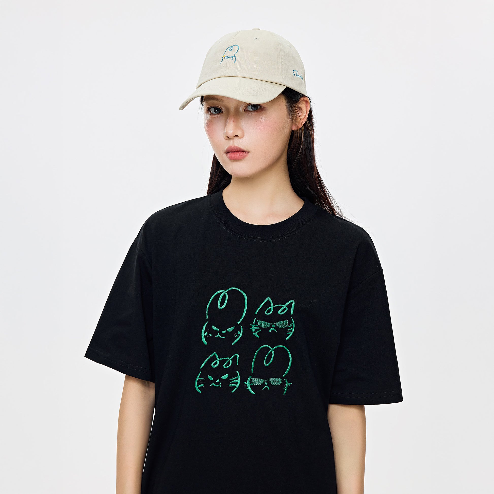 Dude & Bestie x Shuku Be Bold Embroidery T-Shirt Black Color