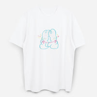 Dude & Bestie x Shuku Cuddle Knot Embroidery T-Shirt White Color