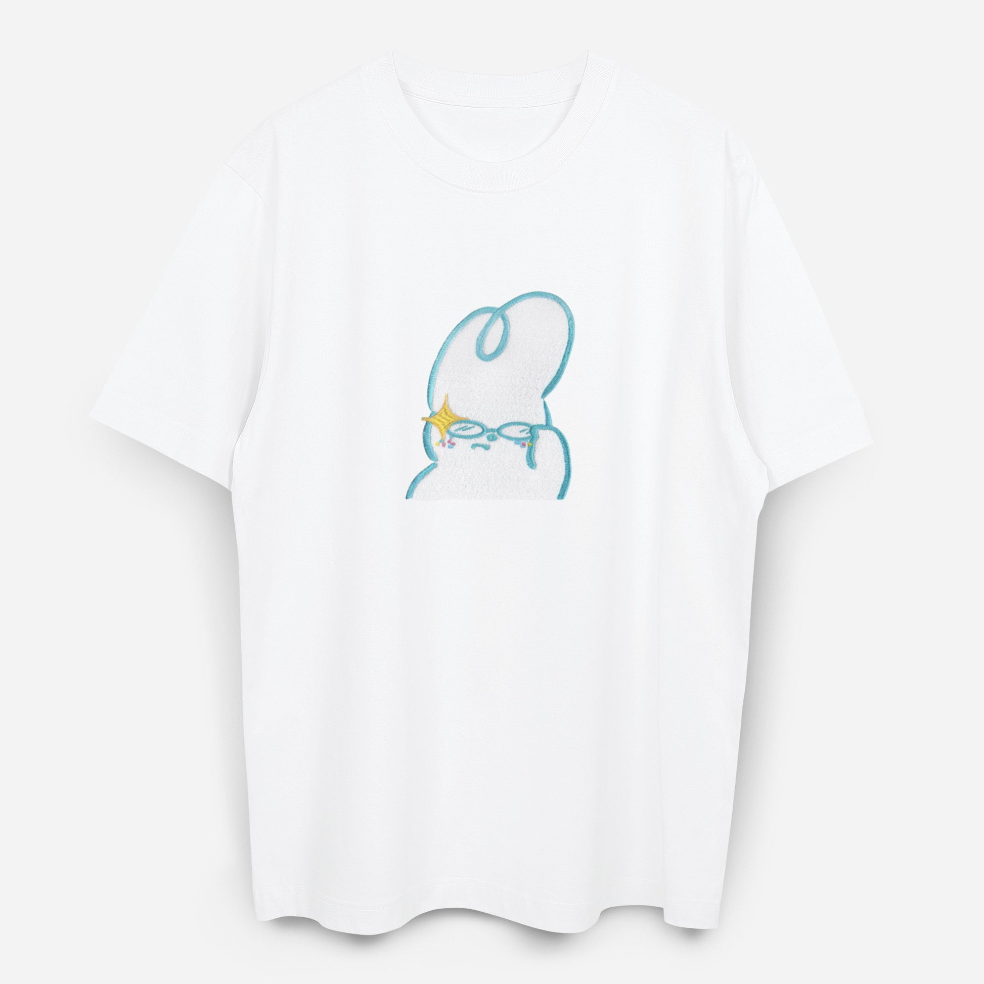 Dude & Bestie x Shuku Gotcha Embroidery  T-Shirt White Color