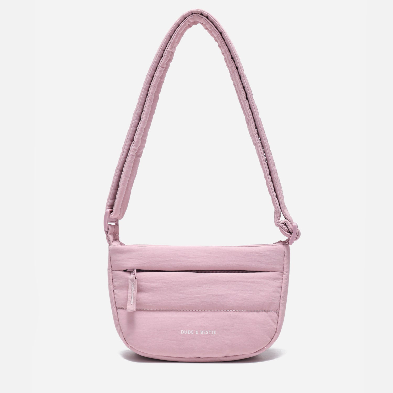 Dude & Bestie Small Puff Crossbody Bag in Baby Pink