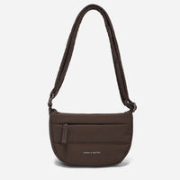 Dude & Bestie Small Puff Crossbody Bag in Chocolate Brown Color