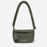 Small Puff Corduroy Crossbody Bag (Moss Green)