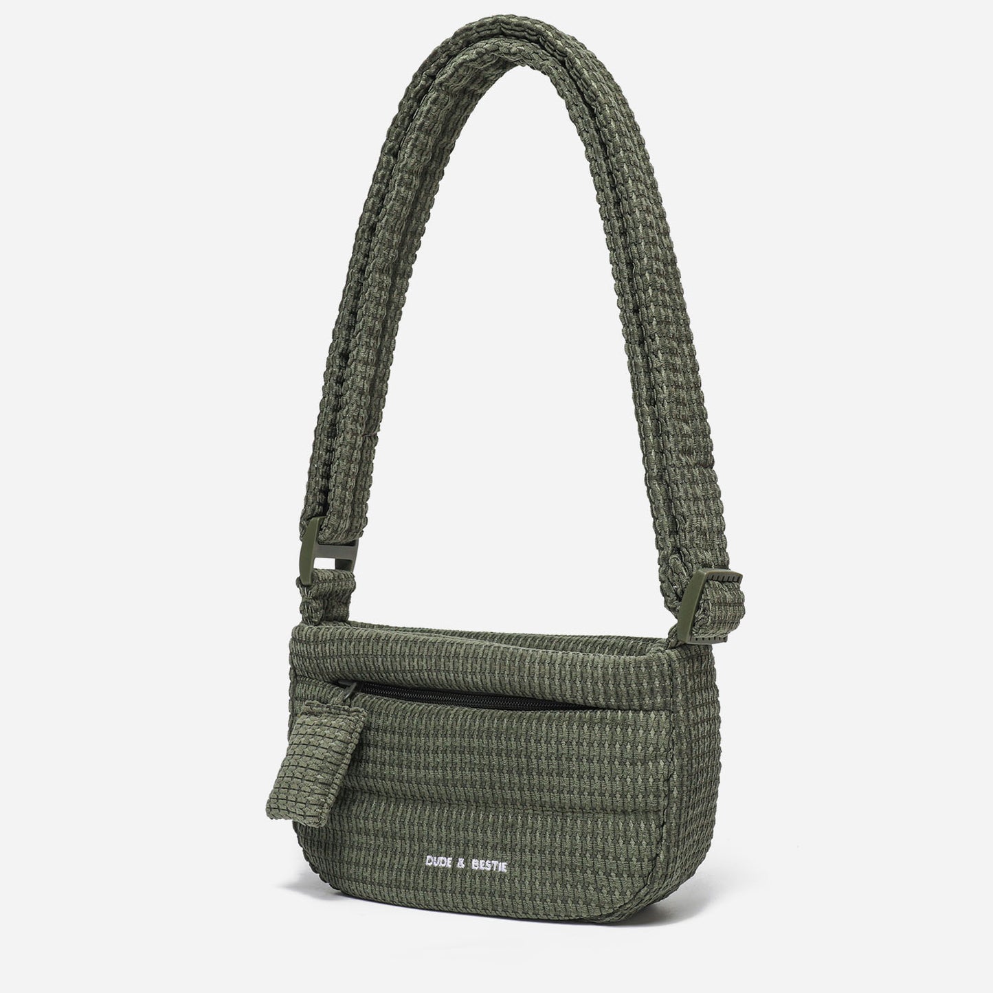 Small Puff Corduroy Crossbody Bag (Moss Green)