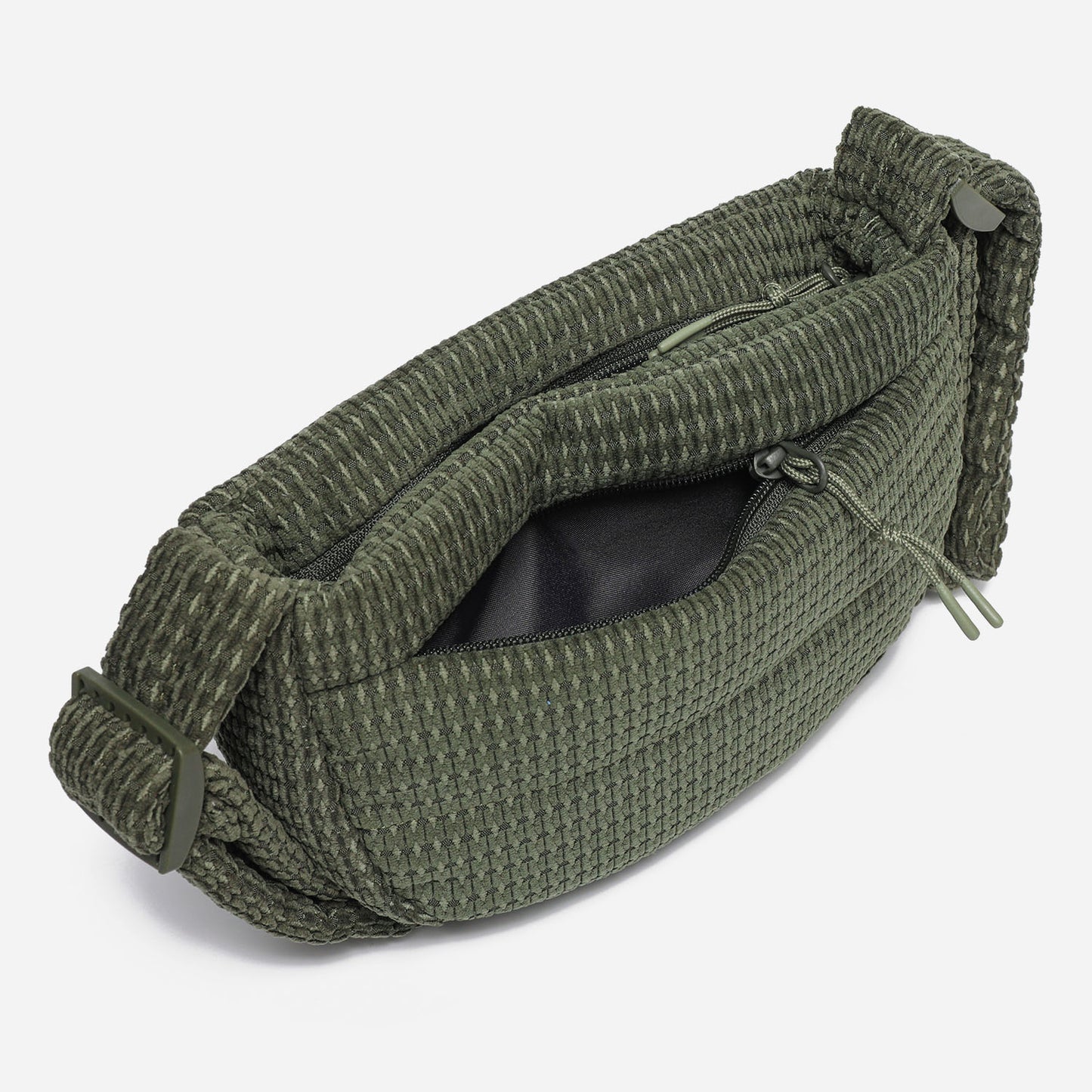 Small Puff Corduroy Crossbody Bag (Moss Green)