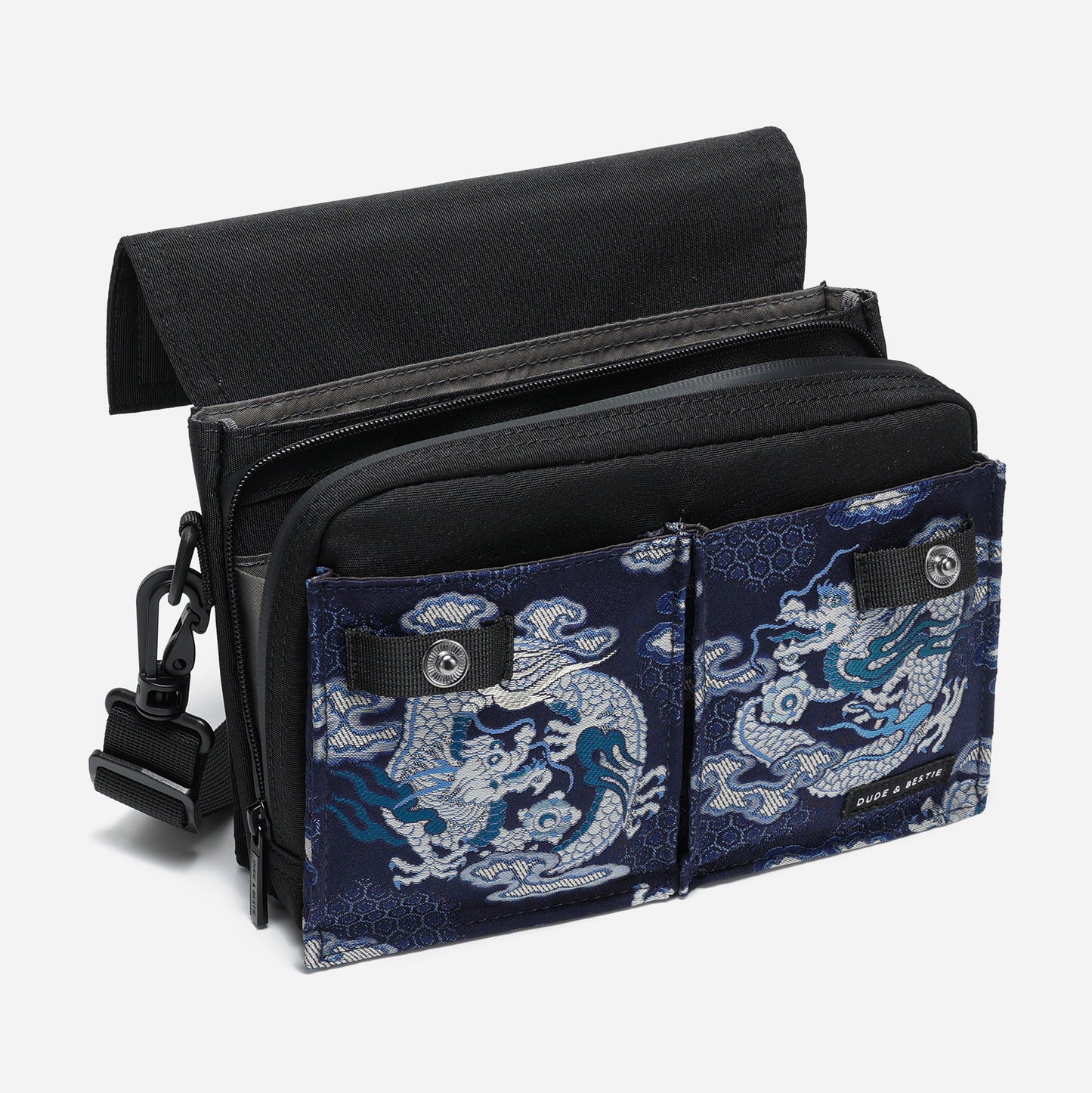Dude & Bestie Wander Nishijin'ori Crossbody Bag in Ganryu Dragon Pattern